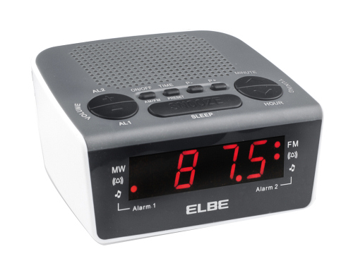 Radio despertador blanco radio am/fm pantalla 7 cm ELBE CR-932