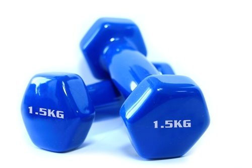 Set 2 mancuernas Haizea  vinilo azul