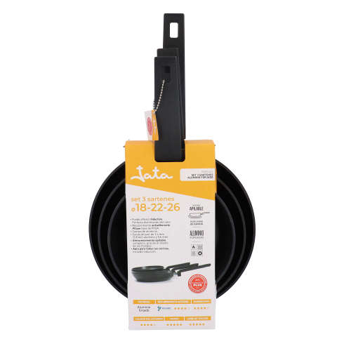 Set 3 sartenes aluminio forjado JATA